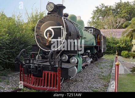 colorful old train in hua hin in thailand Stock Photo