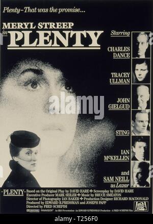Plenty (1985)  Meryl Streep,  Publicity information,  Film poster,      Date: 1985 Stock Photo