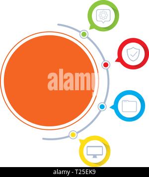 circles and colors tech infographics vector illustration design Stock Vector