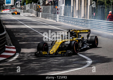 Monte Carlo/Monaco - 05/24/2018 - #27 Nico Hulkenberg (GER) in his Renault R.S. 18 during the opening day of running ahead of the 2018 Monaco Grand Pr Stock Photo