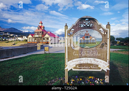 Guest house at  Ushuaia, Tierra del Fuego, Patagonia, Argentina Stock Photo