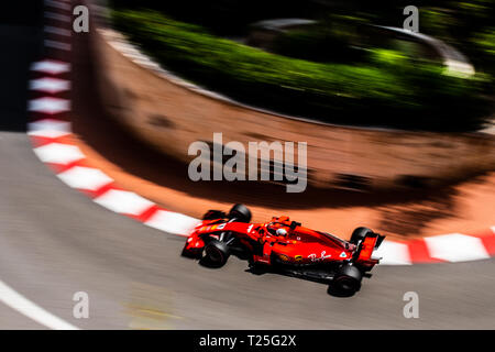 Monte Carlo/Monaco - 05/24/2018 - World champion #5 Sebastian Vettel (GER) in his Ferrari SF71H during the opening practice ahead of the 2018 Monaco G Stock Photo