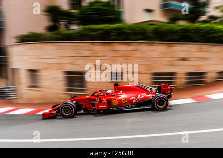 Monte Carlo/Monaco - 05/24/2018 - World champion #5 Sebastian Vettel (GER) in his Ferrari SF71H during the opening practice ahead of the 2018 Monaco G Stock Photo