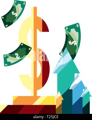 dollar bills money arrows business vector illustration Stock Vector