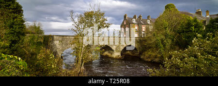 Old Bushmills village, bridge and river, Northern Ireland Stock Photo