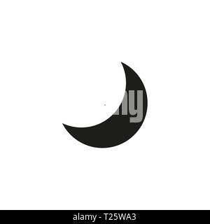 Moon icon, vector illustration. Flat downstairs style. Vector moon icon illustration isolated on white background, moon icon Eps10. moon icons graphic Stock Vector