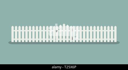 White wooden fence Stock Vector