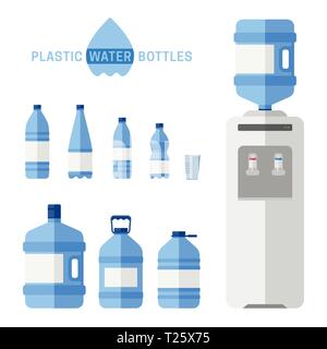 Plastic water bottles Stock Vector