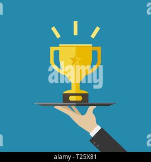Championish golden cup Stock Vector