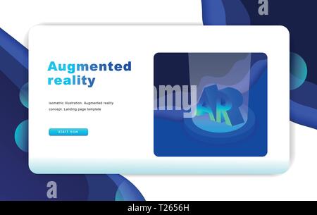 Isometric augmented virtual reality concept. Vector eps 10 Stock Vector