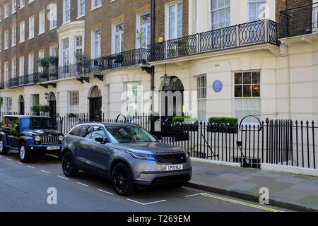 Former home of John Lennon at 34 Montagu Square, London, Uk Stock Photo