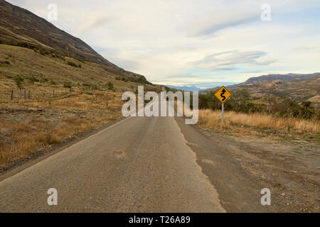 The wild Carretera Austral road through Patagonia, Aysen, Chile Stock Photo