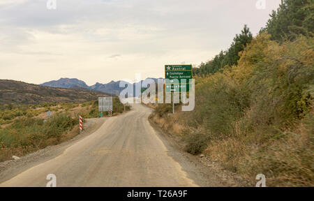 The wild Carretera Austral road through Patagonia, Aysen, Chile Stock Photo