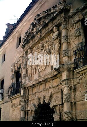 FACHADA DEL PALACIO DE LOS CONDES DE CIRAT TAMBIEN LLAMADA CASA GRANDE - SIGLO XVI - ESTILO MANIERISTA. Location: CASA GRANDE-PALACIO DE LOS CONDES DE CIRAT. Almansa. ALBACETE. SPAIN. Stock Photo