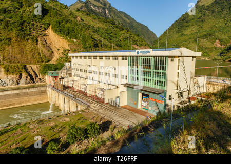 Phong Tho, Lai Chau, Vietnam - November 21, 2018: Hydropower Nam Na 2. Hydropower plant, located on the river of the same name, is just part of Vietna Stock Photo