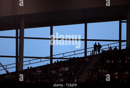 General view of fans during the legends test event match at Tottenham Hotspur Stadium, London. Stock Photo