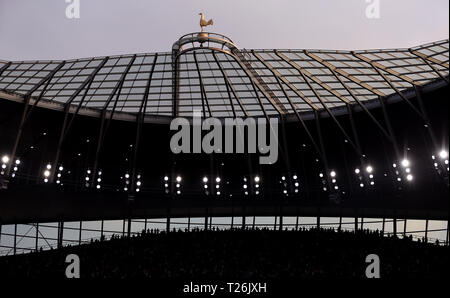 General view of fans during the legends test event match at Tottenham Hotspur Stadium, London. Stock Photo