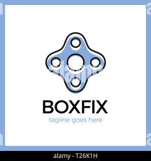 Eco Box Fix Logo. Repair center Stock Vector