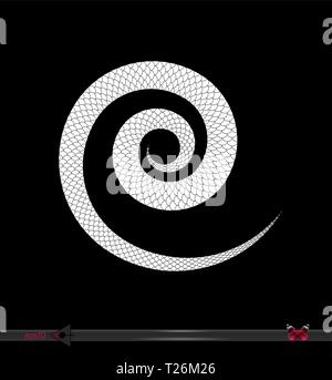 Hypnotic object spiral background. Vector illustration. Abstract rotation. Snake, symbol, skin, scales Stock Vector