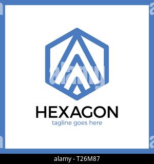 Hexa Letter A Logo. Abstract Line Hexagon Stock Vector
