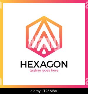 Hexa Letter A Logo. Abstract Line Hexagon Stock Vector