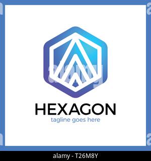 Hexa Letter A Logo. Abstract Line Hexagon Stock Vector