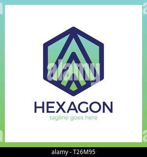 Hexa Letter A Logo. Abstract Line Hexagon Stock Vector