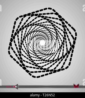 Vector, abstract rotation detail, pattern, symmetric, round pattern for design. Stock Vector