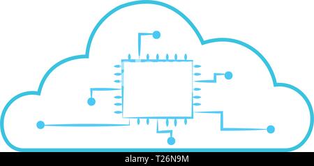Clod computing icon Stock Vector