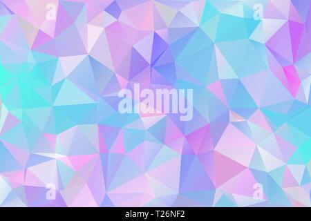 Abstract multicolored polygon, low polygon background. Transfusion of color. Geometric Pattern. Blue, pink, lilac, burgundy, saturated Light, bed Stock Vector