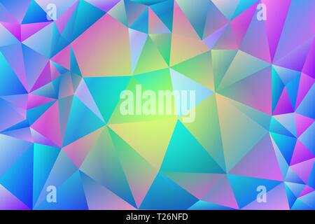 Abstract multicolored polygon, low polygon background. Transfusion of color. Geometric Pattern. Blue, pink, lilac, burgundy, saturated Stock Vector