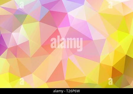 Bright and warm abstract background of triangles of triangles of yellow, green, red hues Stock Vector