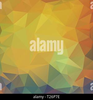 Square warm sand, green background of abstract triangles Stock Vector