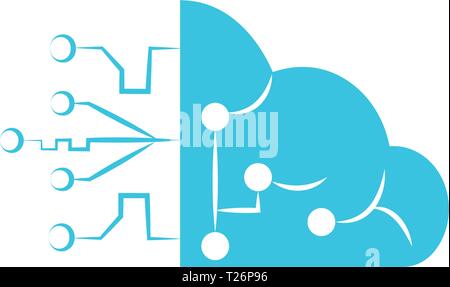 Clod computing icon Stock Vector