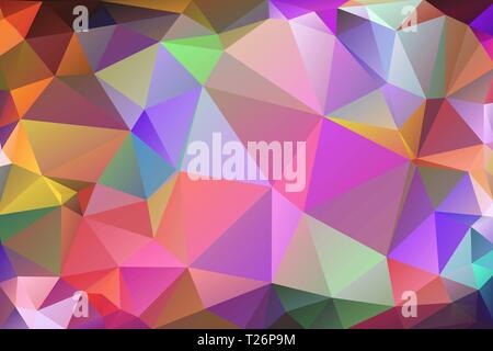 Abstract, colorful, multicolor and iridescent background of triangles Stock Vector