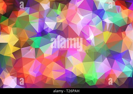 Abstract, colorful, multicolor and iridescent background of triangles Stock Vector