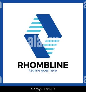 Rhomb Line Logotype. Sport logo. Stock Vector