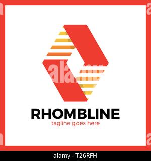 Rhomb Line Logotype. Sport logo. Stock Vector