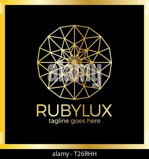 Ruby Luxury Logo. sapphire isolated logo, icon, background for gems and jewelry company shop Stock Vector