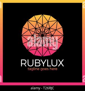 Ruby Luxury Logo. sapphire isolated logo, icon, background for gems and jewelry company shop Stock Vector
