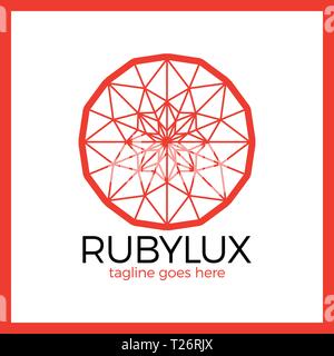 Ruby Luxury Logo. sapphire isolated logo, icon, background for gems and jewelry company shop Stock Vector