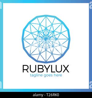 Ruby Luxury Logo. sapphire isolated logo, icon, background for gems and jewelry company shop Stock Vector