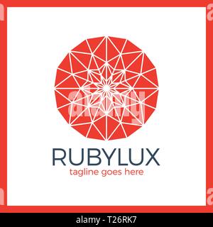 Ruby Luxury Logo. sapphire isolated logo, icon, background for gems and jewelry company shop Stock Vector