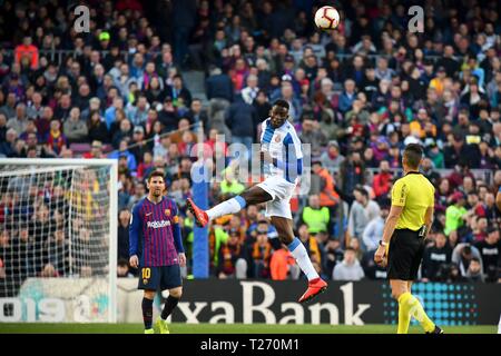 Alfa semedo  of RCD Espanyol in action during the spanish league, football match between FC Barcelona and RCD Espanyol on March 30, 2019 at Camp Nou stadium in Barcelona, Spain  Cordon Press Stock Photo