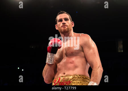 Liverpool, UK. 30th March 2019. David Price vs Kash Ali - Heavyweight Contest during Liam Smith vs. Sam Eggington - WBC Silver Super-Welterweight Championship at M&S Bank Arena on Saturday, 30 March 2019. LIVERPOOL, ENGLAND. (Editorial use only, license required for commercial use. No use in betting, games or a single club/league/player publications.) Credit: Taka G Wu/Alamy News Credit: Taka Wu/Alamy Live News Stock Photo