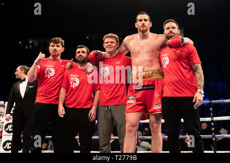 Liverpool, UK. 30th March 2019. David Price vs Kash Ali - Heavyweight Contest during Liam Smith vs. Sam Eggington - WBC Silver Super-Welterweight Championship at M&S Bank Arena on Saturday, 30 March 2019. LIVERPOOL, ENGLAND. (Editorial use only, license required for commercial use. No use in betting, games or a single club/league/player publications.) Credit: Taka G Wu/Alamy News Credit: Taka Wu/Alamy Live News Stock Photo