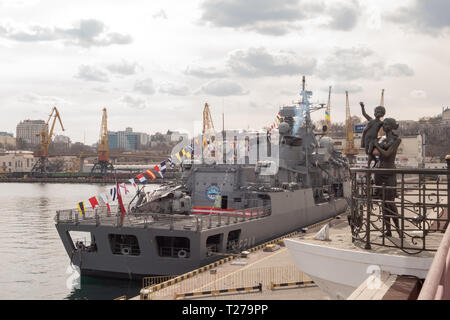 The Barbaros-class frigates 2 are among the most modern frigates in the Turkish Navy. They were designed in Germany and are part of the MEKO group of  Stock Photo