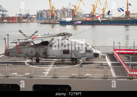 The Barbaros-class frigates 2 are among the most modern frigates in the Turkish Navy. They were designed in Germany and are part of the MEKO group of  Stock Photo