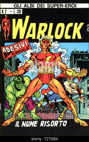 Italy - 1973: first edition of Marvel comic books, cover of Warlock Stock Photo