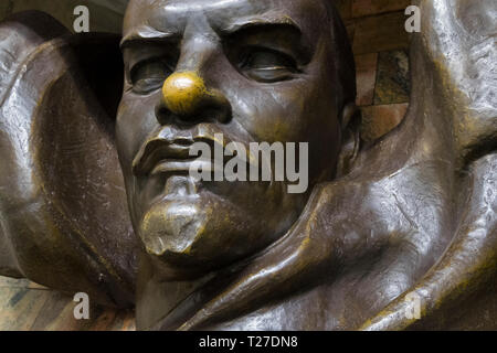 Lenin sculpture in the passageway under Independence Square in Minsk, Belarus. Stock Photo